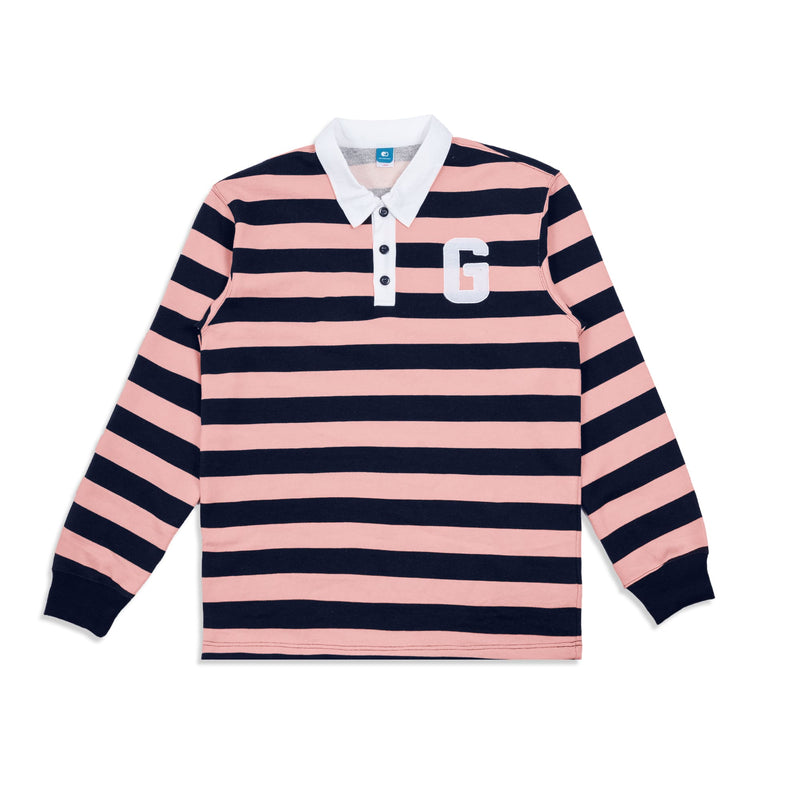 Striper G Polo Sweater - Navy Pink